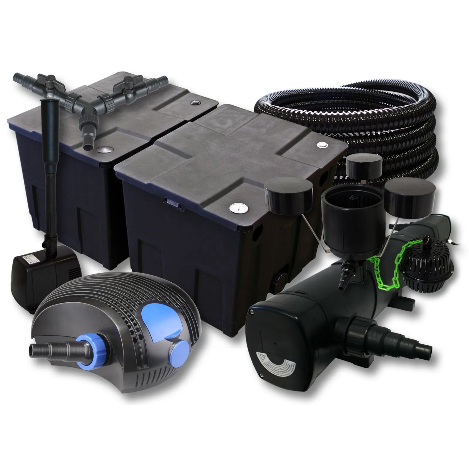 Sunsun Filter Set 60000L Teich 72W Uvc 100W Pumpe Schlauch Skimmer Springbrunnen