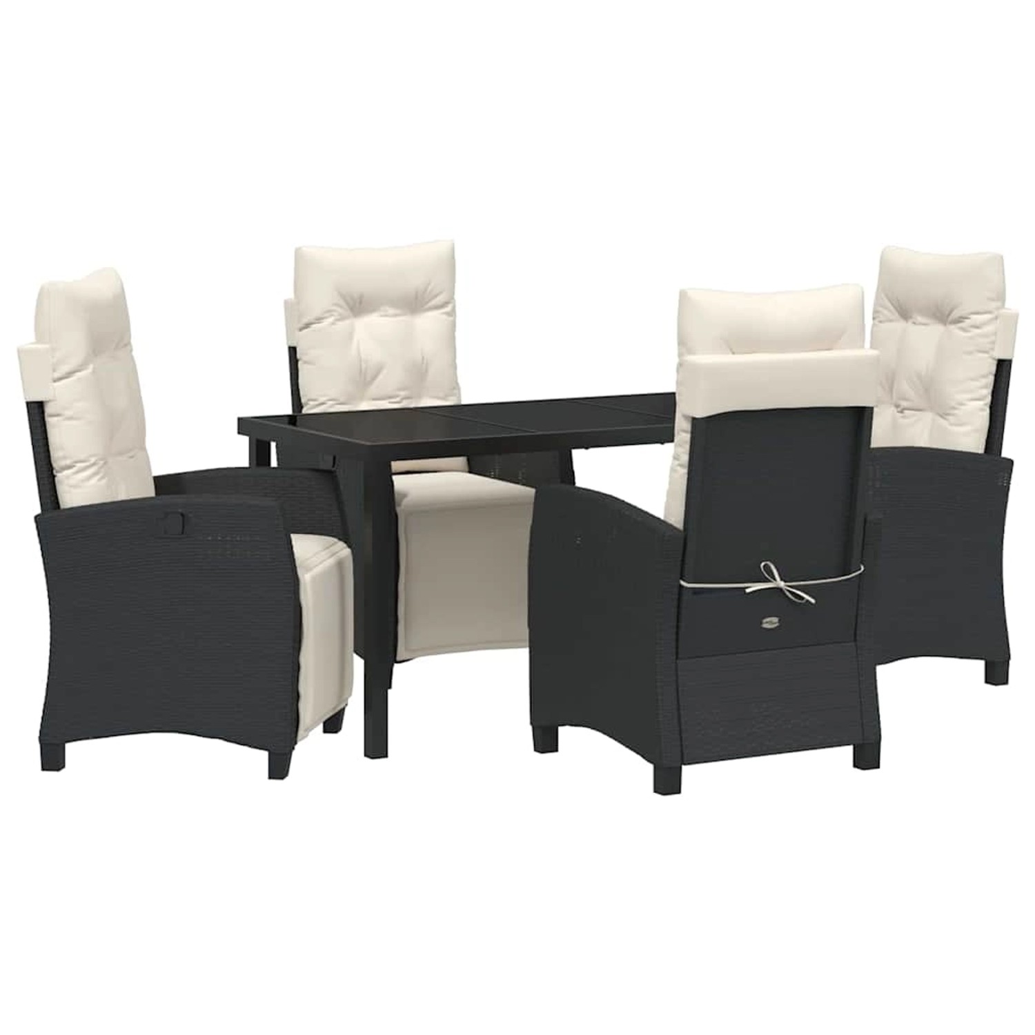vidaXL Garten Essgruppe 5-Tlg Schwarz Poly Rattan 3380416 günstig online kaufen