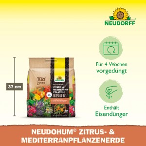 Neudorff NeudoHum Mediterranpflanzen- und Palmenerde, 10 l Sack. Spezialerde für mediterrane Pflanzen.