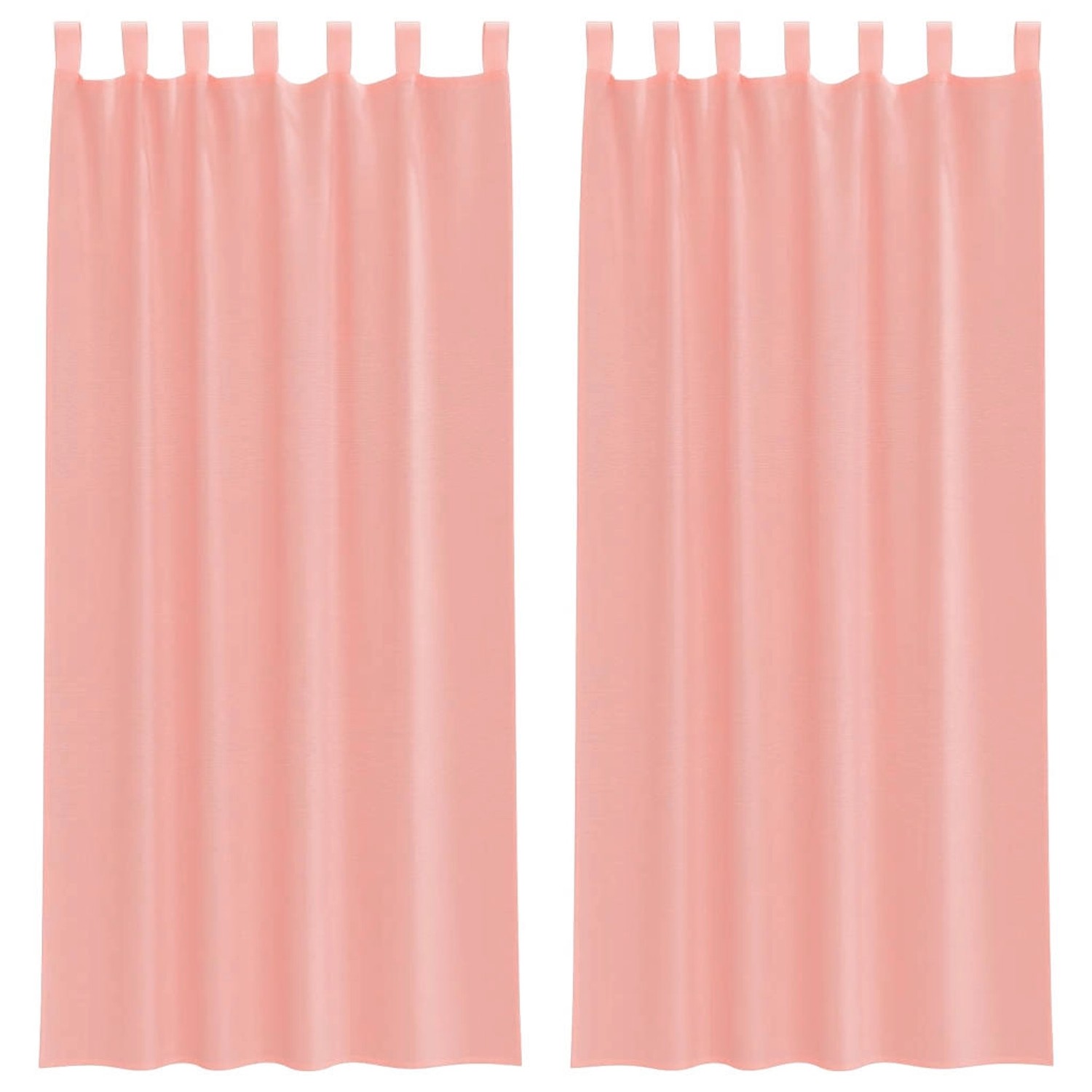 vidaXL Voile Vorhänge mit Stangentaschen 2 Stk Rosa 4102199 günstig online kaufen