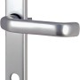 Griffgarnitur für Aluminium-Haustür, silberfarben, mit Schlüssel-Loch