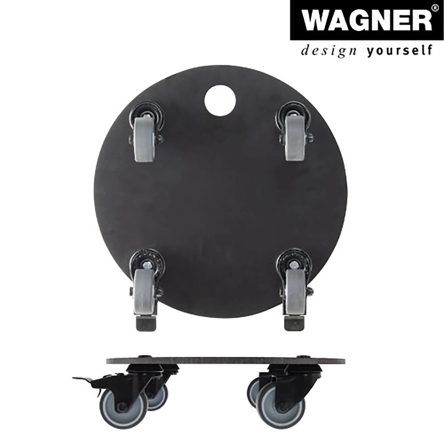 Wagner Pflanzenroller GH 0629, Ø 30cm, schwarz, mit Rollen und Feststellbremsen für den flexiblen Einsatz.