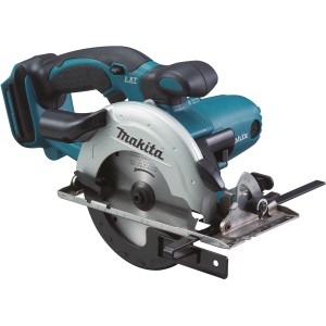 Makita Akku-Handkreissäge DSS501Z: Leichte, blaue Handkreissäge mit Sägeblatt und schwarzem Griff.