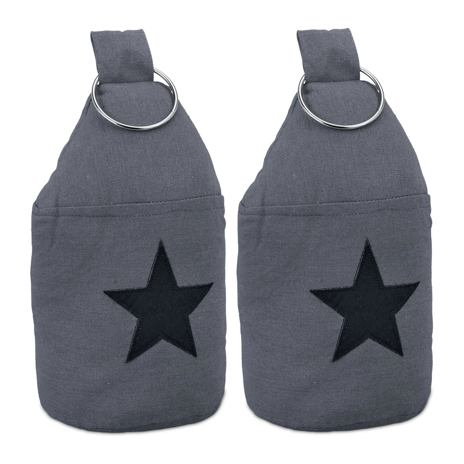 Relaxdays 2er Set Türstopper Baumwolle Dunkelgrau Schwer 22,5 cm x 11 cm 1 kg