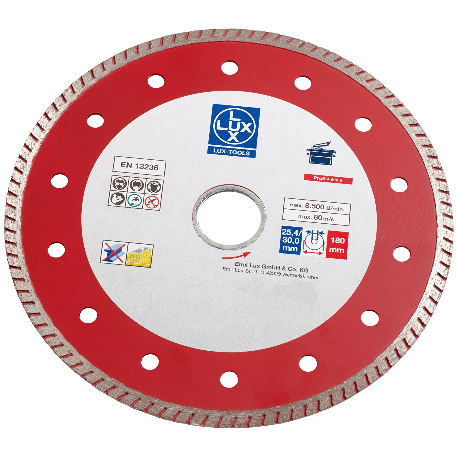LUX Diamant-Trennscheibe Vollrand 180 mm