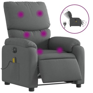 Dunkelgrauer vidaXL Massagesessel elektrisch mit Vibrationsmassage und Relaxfunktion.