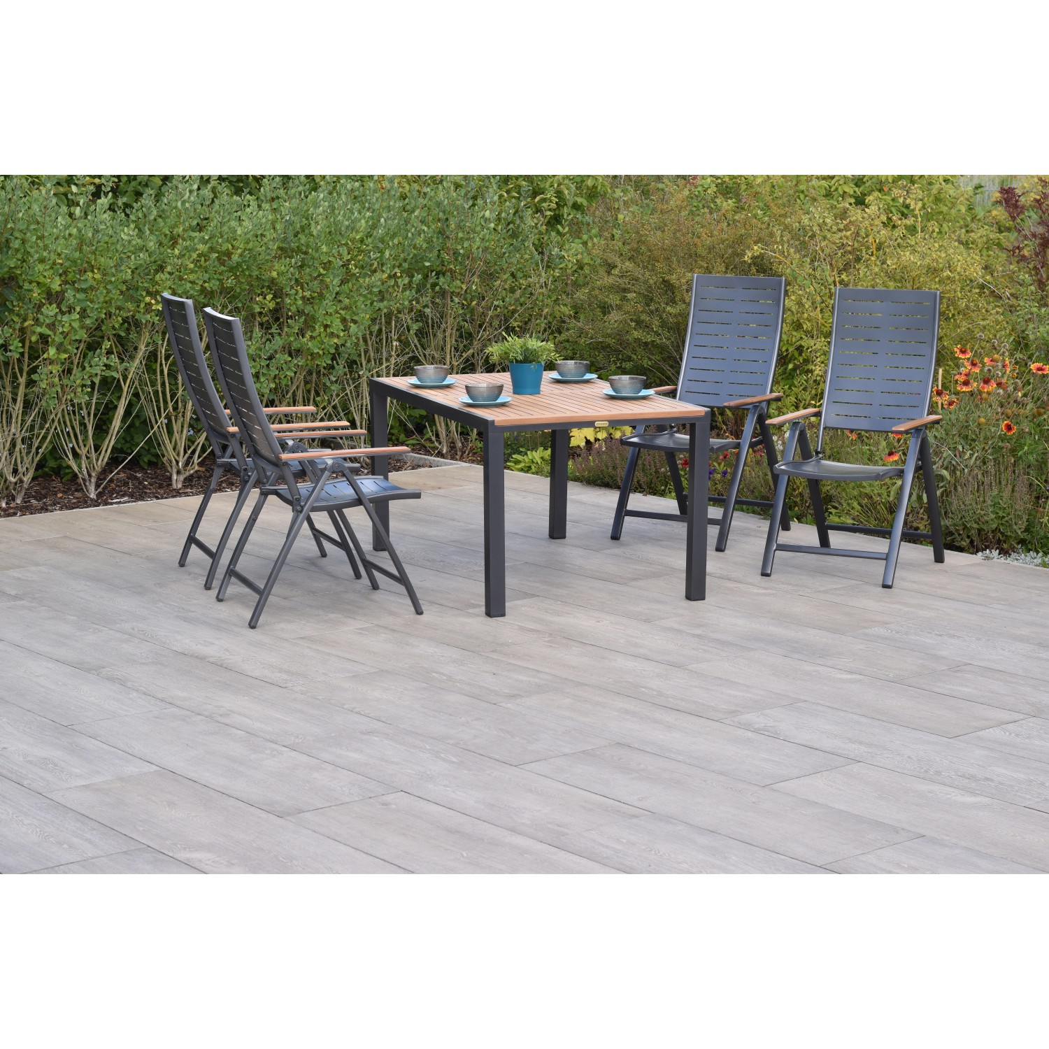 Merxx Tinos Set 5-tlg. mit Gartentisch 150 x 90 cm günstig online kaufen