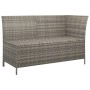Graues vidaXL Garten-Lounge-Set aus Rattan, 4-teilig, mit Ecksofa und Stauraum.