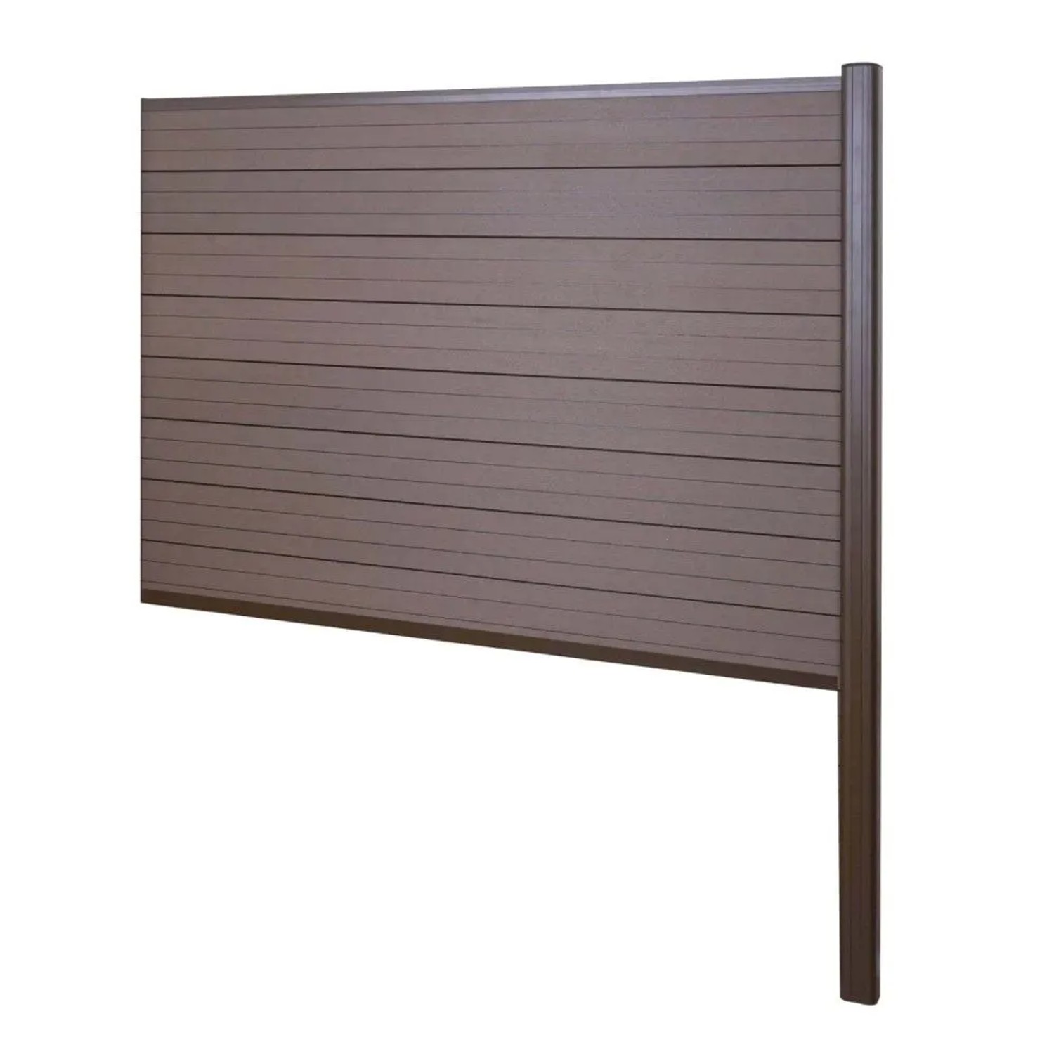 MCW WPC-Sichtschutz Savoie Zaun Windschutz Alu-Pfosten Zum Einbetonieren - Erweiterungselement 185cm Braun