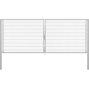 Doppeltor Flexo Plus, 500x200 cm, feuerverzinkt, für Gartenzäune. Robust und langlebig.
