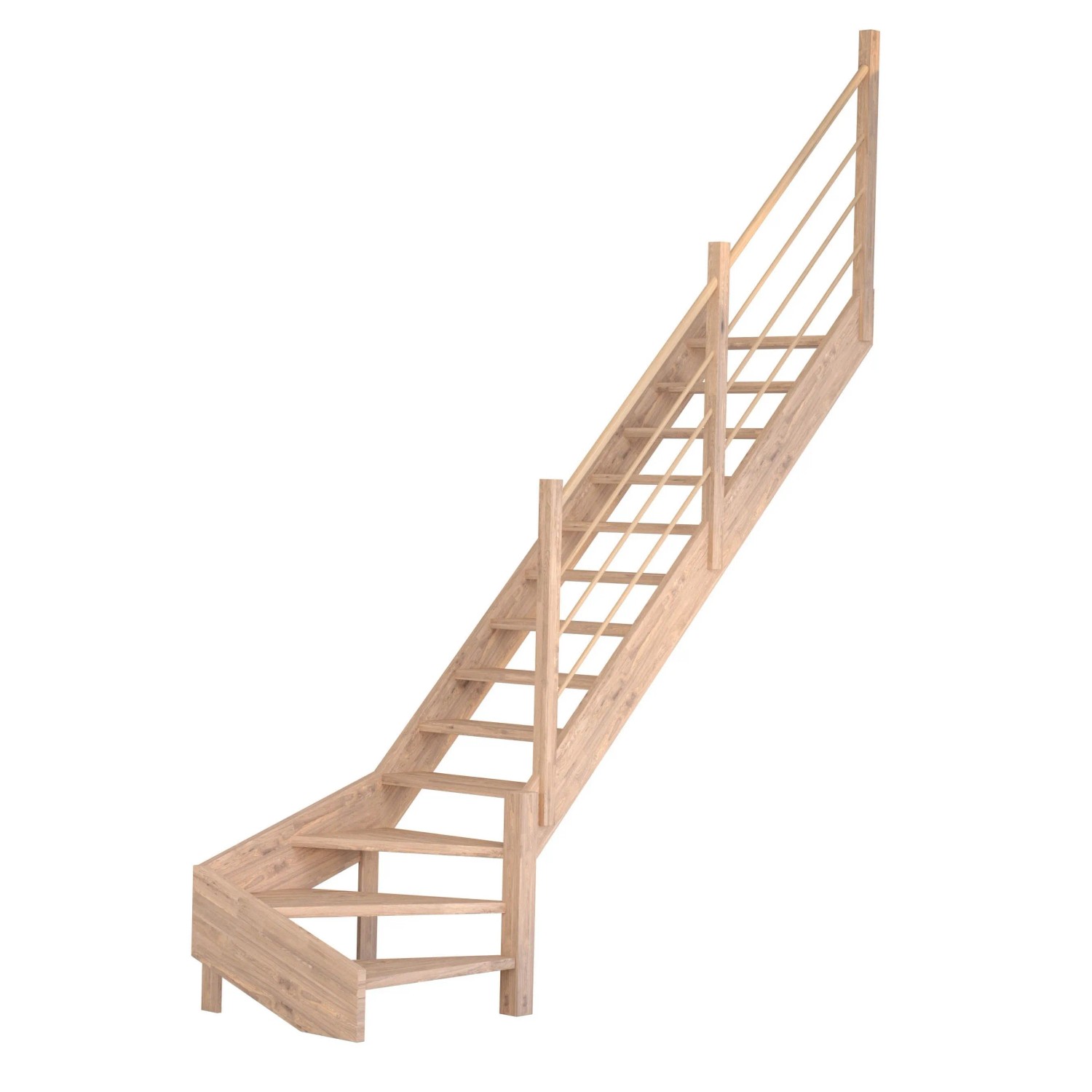Treppe Mykonos Pro Eiche Gewendelt R 90 cm Holz-Design-Geländer FSC® günstig online kaufen