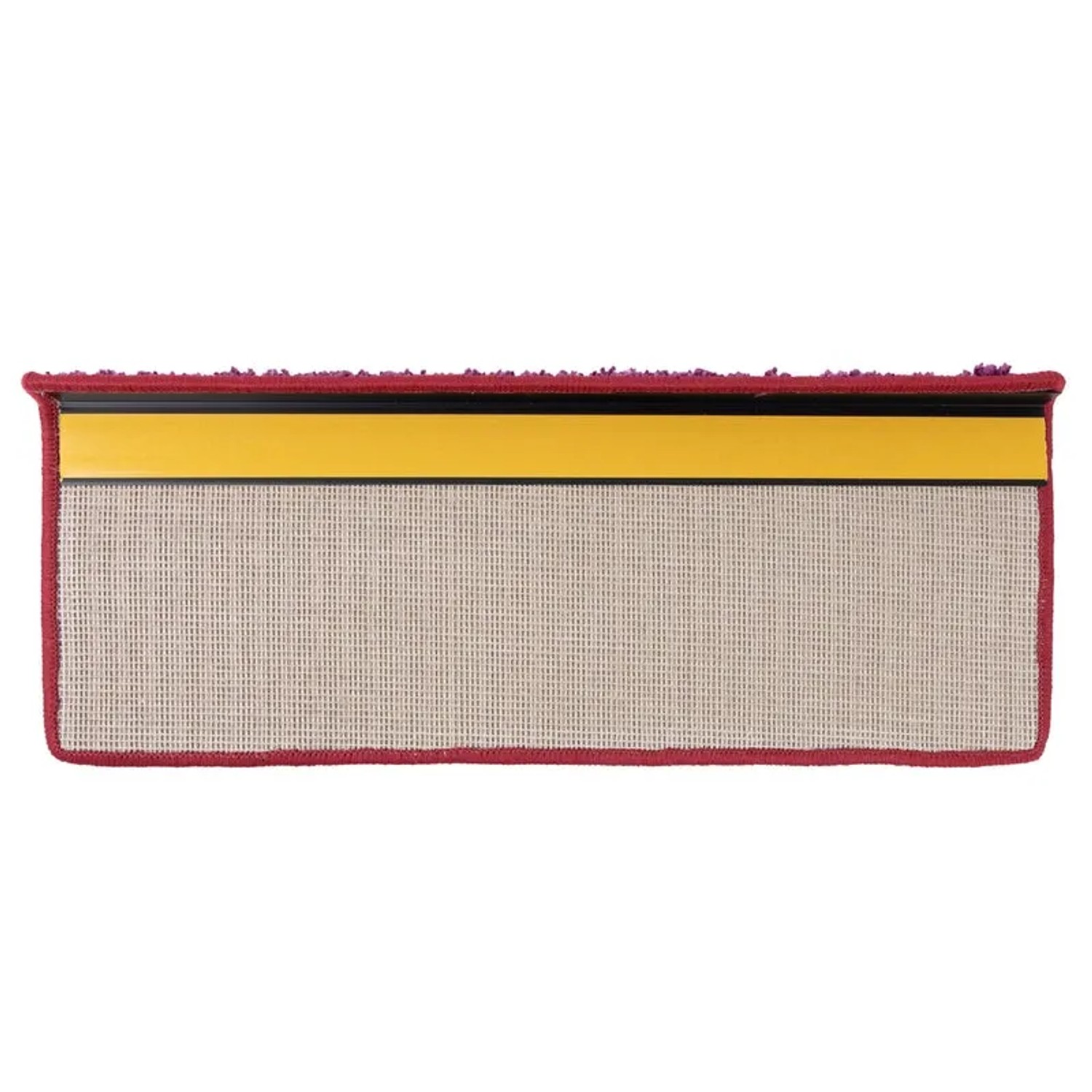 Rechteckige KARAT Shaggy Stufenmatte Barcelona in Berry (23,5x65cm) für Treppen.