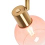 QAZQA Art Deco Strahler Vidro: Goldener Spot mit rosa Glas und leuchtender E14-Glühbirne.