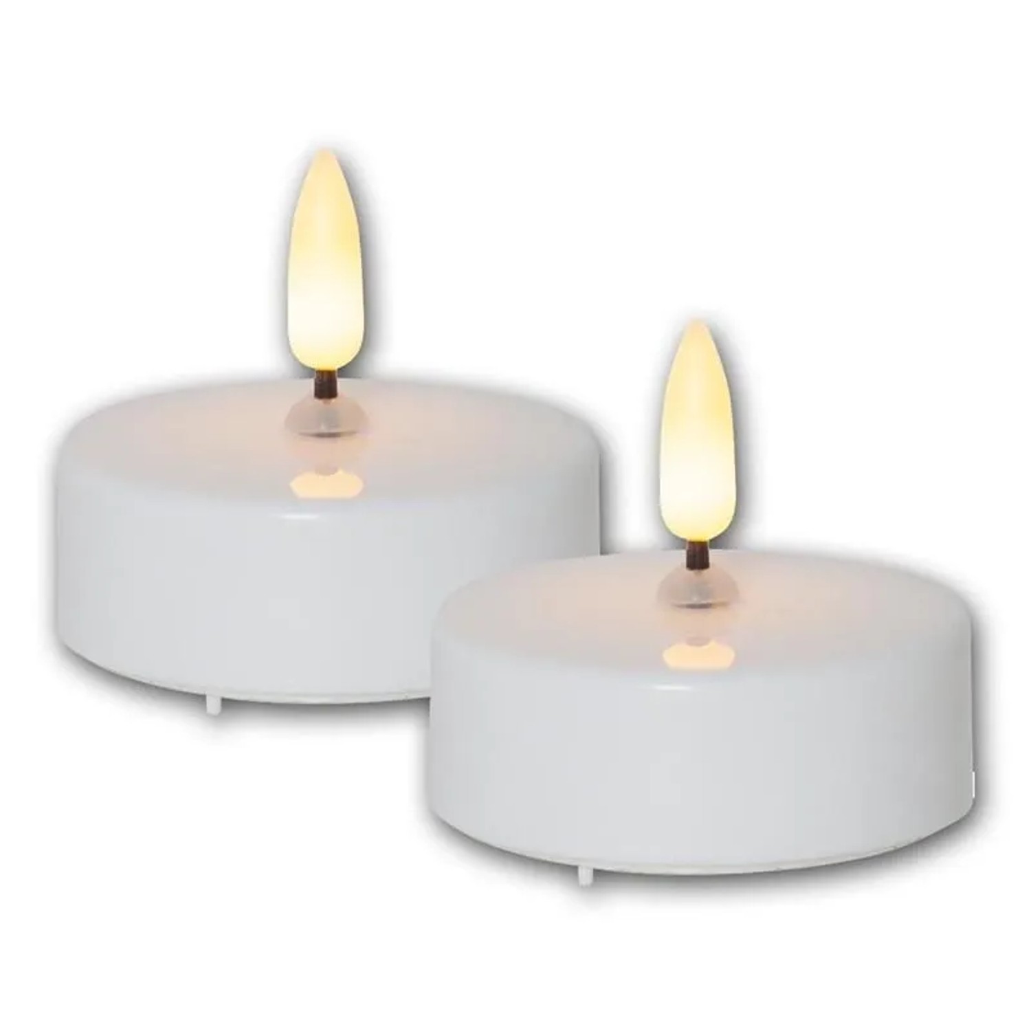 Star Trading LED Teelicht Kerze 3D FLAMME Maxi 2er Set Timer