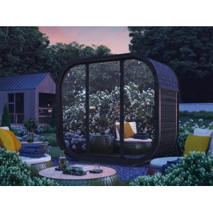 Fjordholz Fass-Sauna Modell Luxe-2 Premium Black Edition