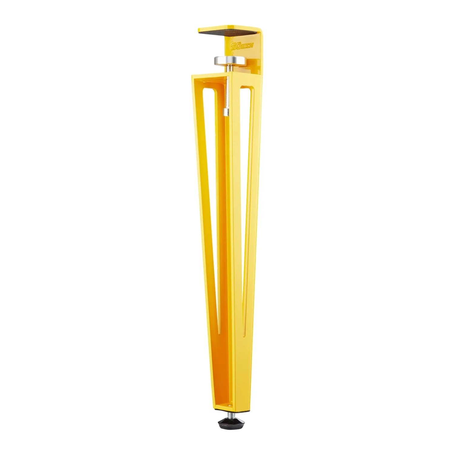 SOTECH 1 Stück Tischbein ColorLine In F-Form Gelb Anschraubbar Konisch mit Klemmschraube Höhe 464 mm