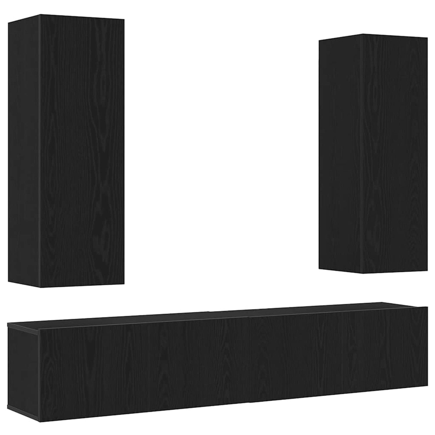 vidaXL TV-Schrank-Set 4-Tlg Schwarz Eichen-Optik Groß 3393424 günstig online kaufen