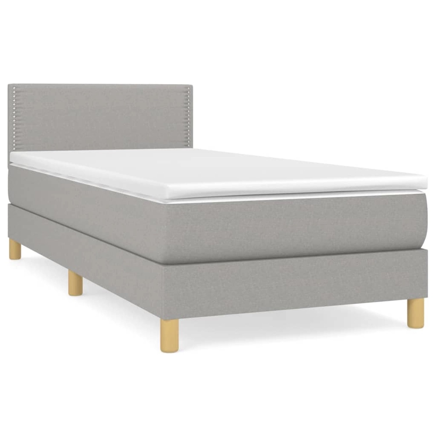 vidaXL Boxspringbett mit Matratze Hellgrau 90x200 cm Stoff 3140505 günstig online kaufen
