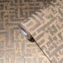 PROFHOME Vliestapete mit grafischem Muster in Braun, Silber und Beige.