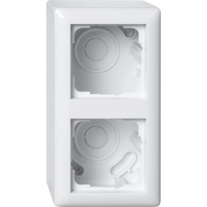 Gira Aufputz-Gehäuse 2-fach, System 55, reinweiß glänzend für Schalterprogramme.