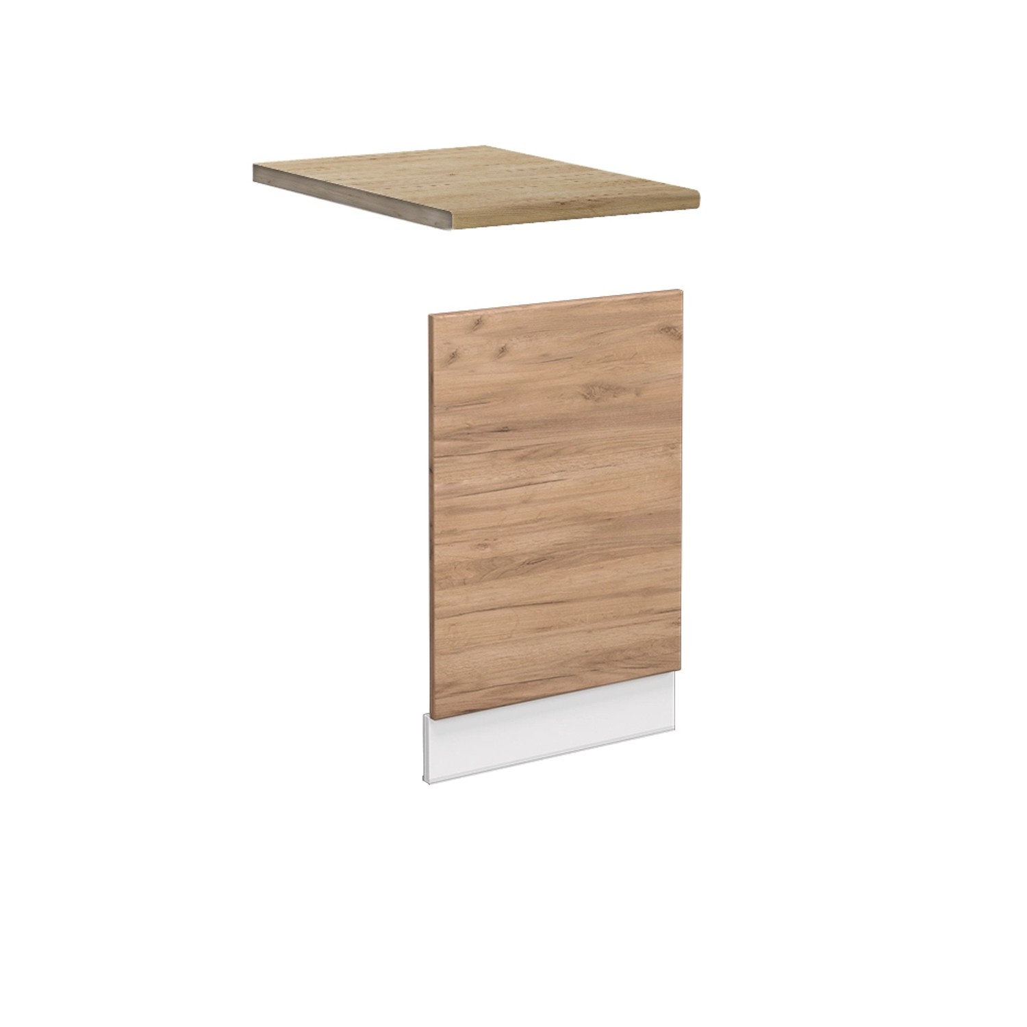 Vicco Frontblende Fame-Line Geschirrspüler Fronttür Goldkraft Eiche/Weiß 45 cm AP Eiche