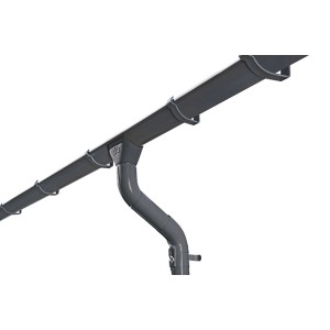 Anthrazitfarbenes Regenrinnen-Set aus Stahl, 648 cm, für Carports.