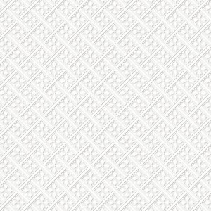 Weiße, überstreichbare Laura Ashley Vliestapete Mr. Jones mit geometrischem Muster.