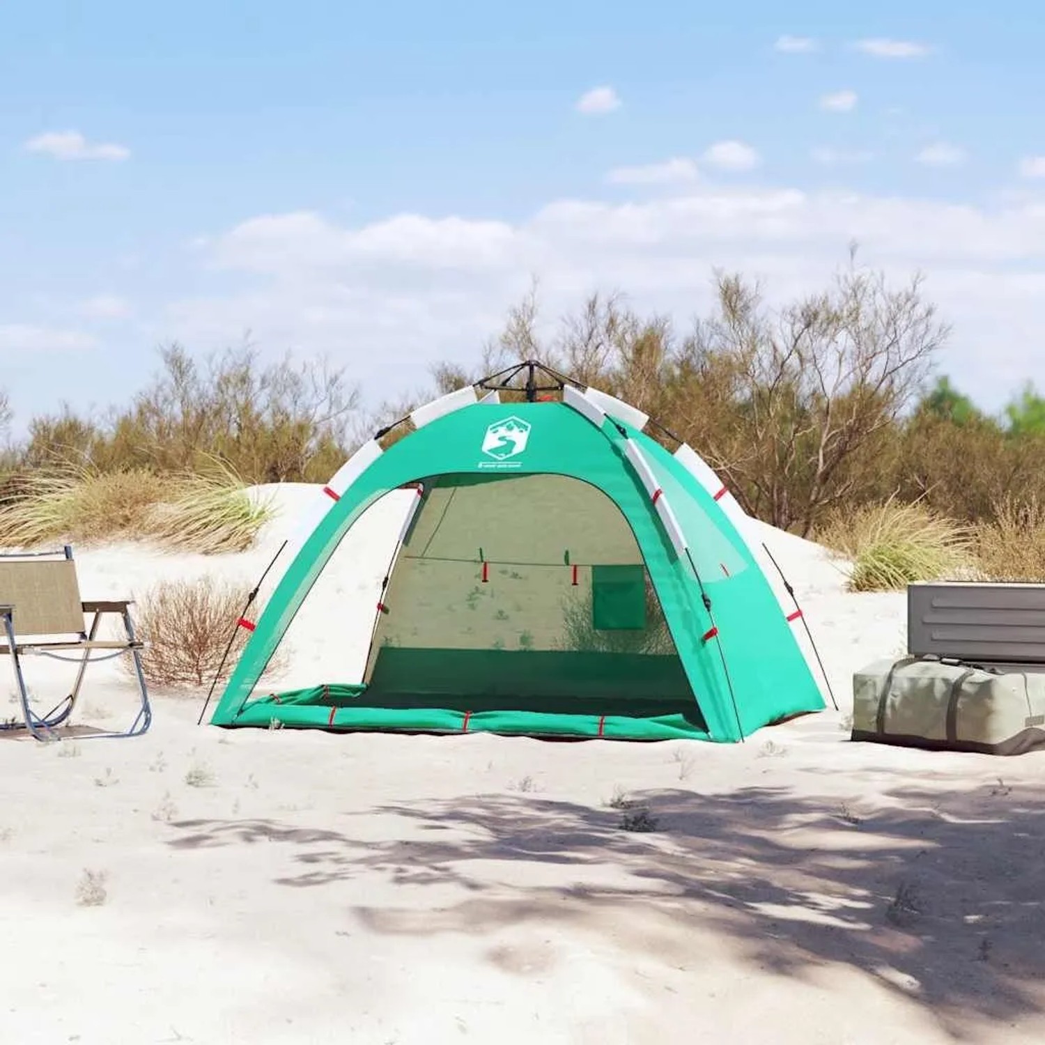 vidaXL Strandzelt 2 Personen Seegrün Quick Release Wasserdicht 4005303_4
