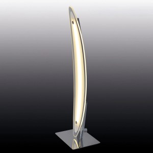 Moderne LED-Tischleuchte Surf, 43 cm, aus Edelstahl für Wohn- und Schlafzimmer.
