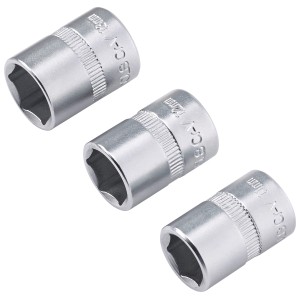 LUX Steckschlüssel-Satz, 3-teilig, 11-13 mm, Chrom-Vanadium-Stahl, für Schlüssel & Abzieher.