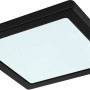 Schwarze, quadratische LED-Deckenleuchte Lasse von Globo, 217x217x17 mm.