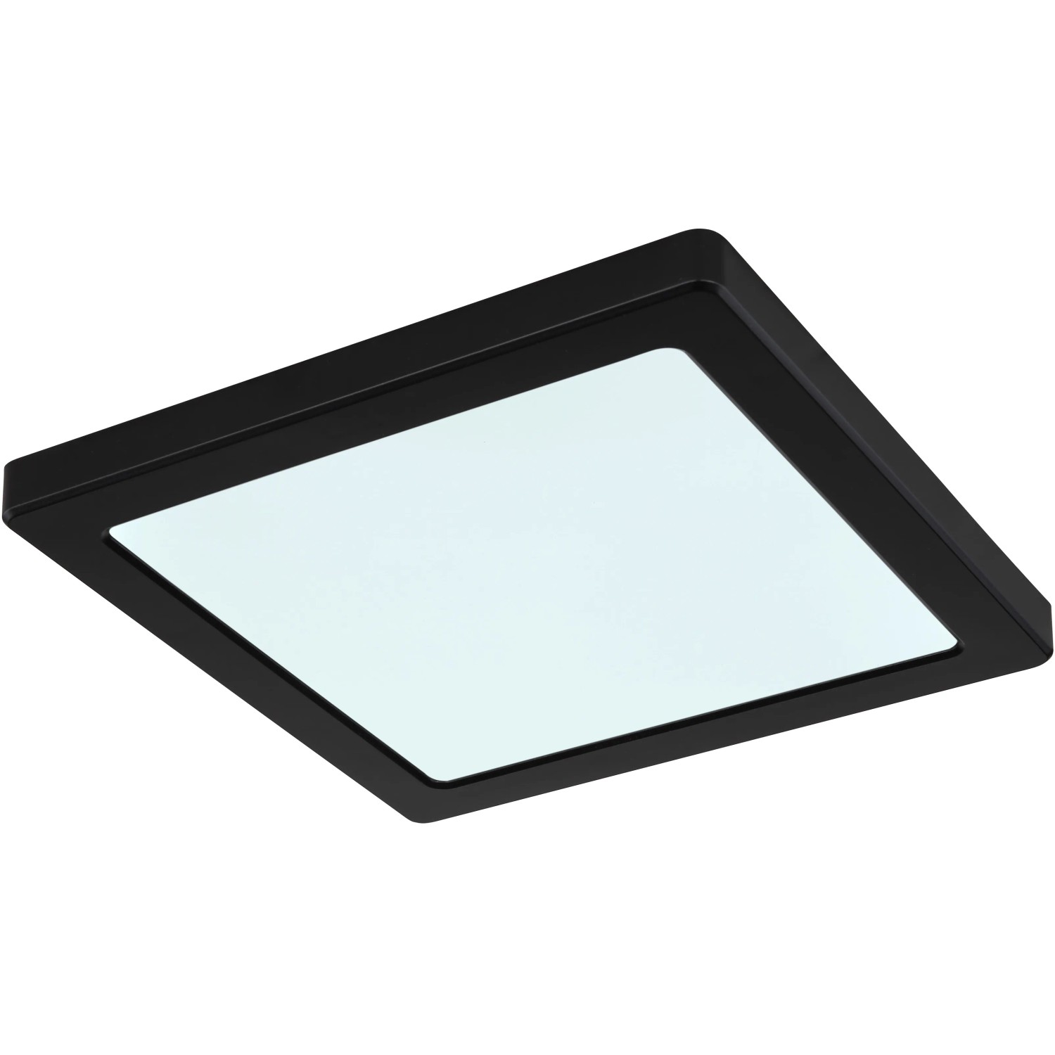 Schwarze, quadratische LED-Deckenleuchte Lasse von Globo, 217x217x17 mm.