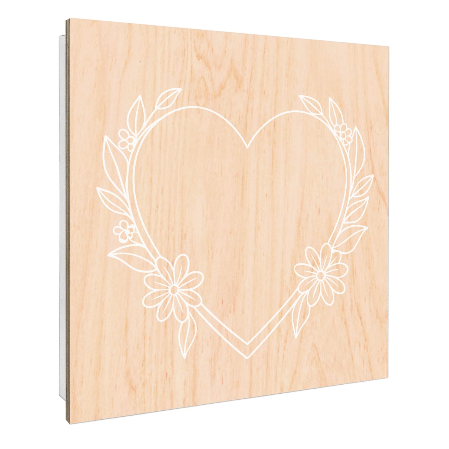 Banjado Schlüsselkasten mit Holzfront 30x30cm Weiß Scharnier Links 50 Haken günstig online kaufen