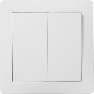 Weißer Serienschalter Mirena für zwei Lichtquellen, Schalter & Taster.