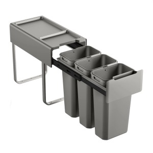 SVITA EM3x10 Einbaumülleimer 30L 3x10L 3 Fächer mit Deckel Mülltrennsystem