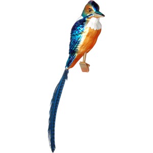 Weihnachtsornament: Blauer Eisvogel aus Glas mit Clip, 11cm, von Krebs Glas Lauscha.