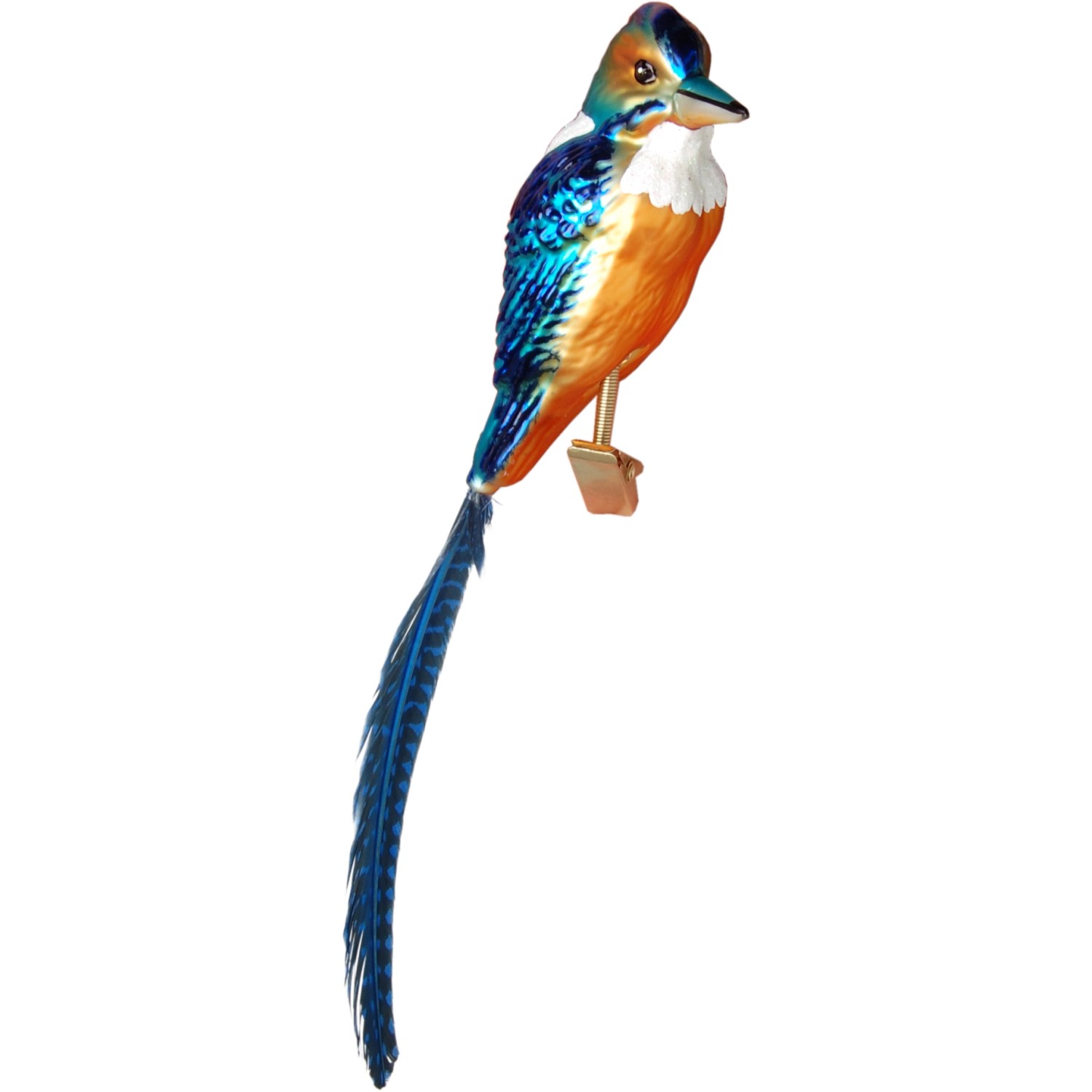 Krebs Glas Lauscha Weihnachtsornament Eisvogel Blau 1-tlg. 11cm