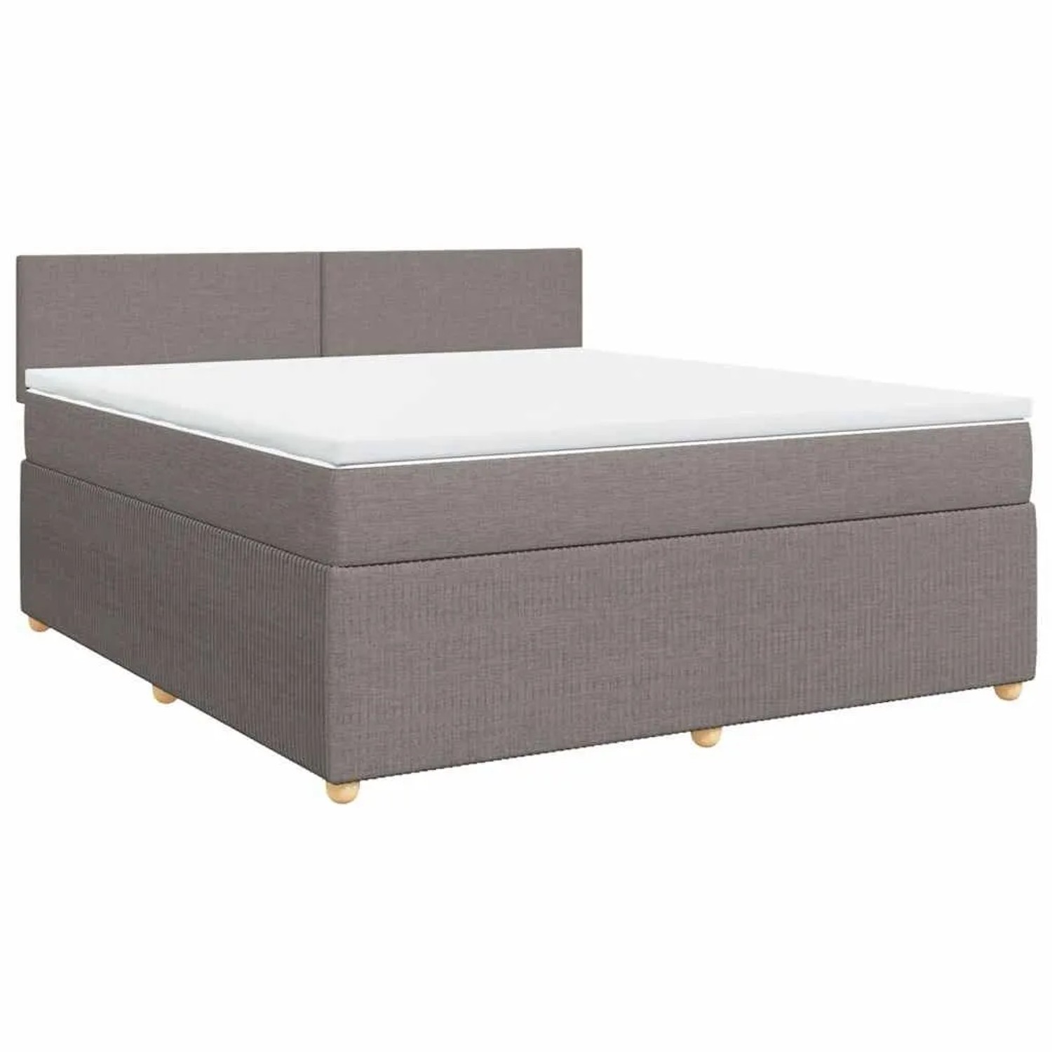vidaXL Boxspringbett mit Matratze Taupe 180x200 cm Stoff 3287532