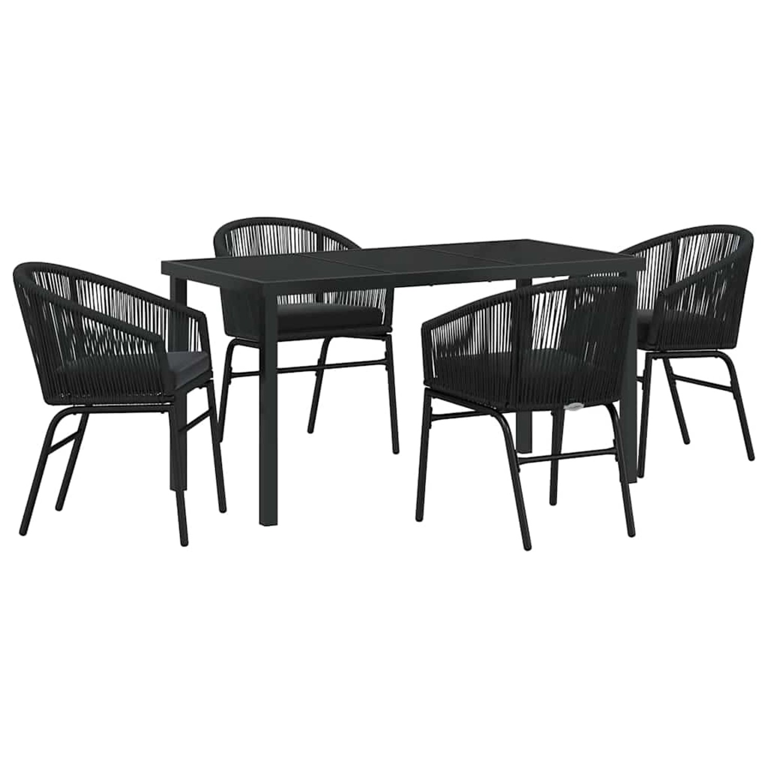 vidaXL Garten Essgruppe 5-Tlg Schwarz Poly Rattan 3379347 günstig online kaufen