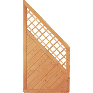 T&J Sichtschutzzaun Classico Douglasie mit Rankgitter, 90x180/90 cm. Natürlicher Holzfarbton.