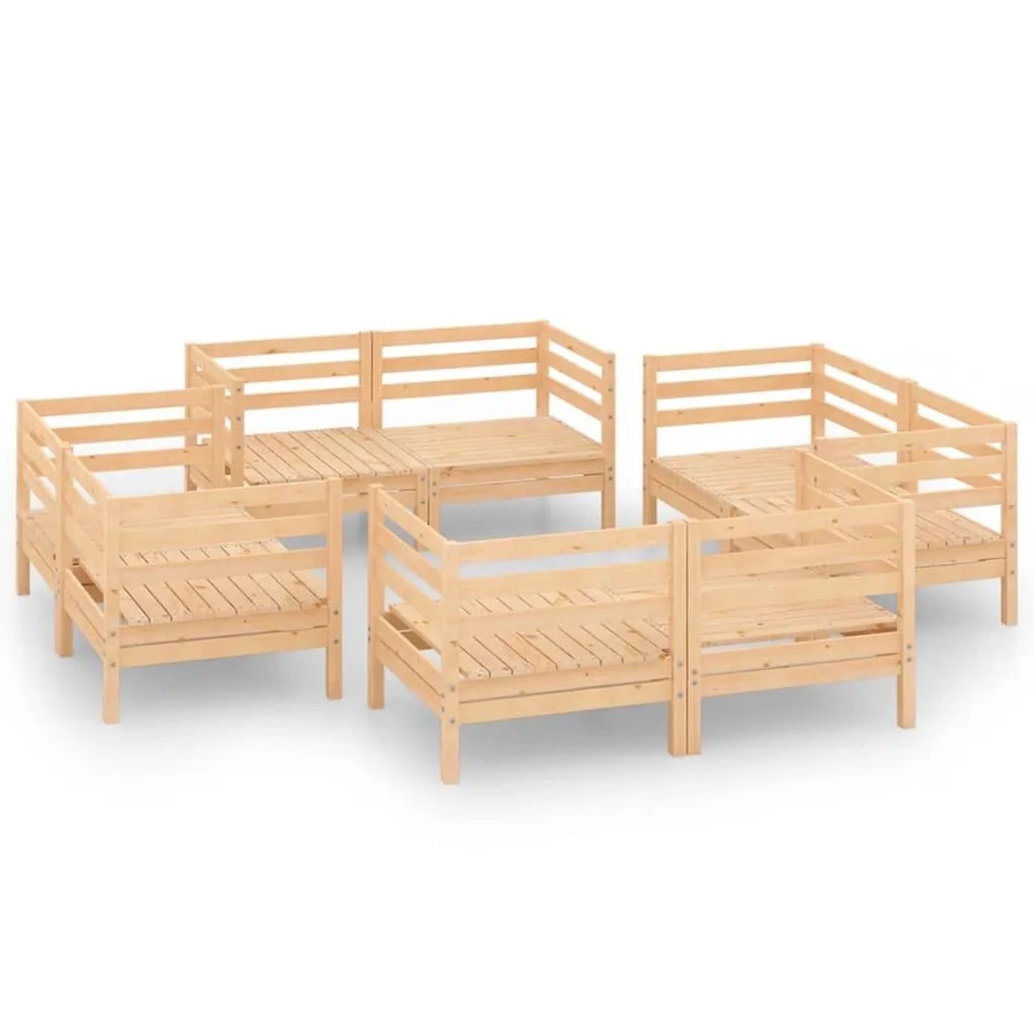 vidaXL 8-Tlg Garten-Lounge-Set Massivholz Kiefer 3082427