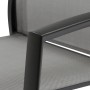 Detailaufnahme: Anthrazitfarbener Siena Garden Stapelsessel Velia mit Aluminiumgestell und Ranotex-Gewebe.