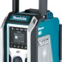 Makita Akku-Baustellenradio DMR115 mit Bluetooth, DAB+ und robustem Design für Baustellen.