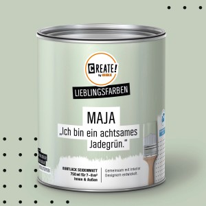 CREATE! by OBI Buntlack Maja Jadegrün, seidenmatt, 750ml Dose.