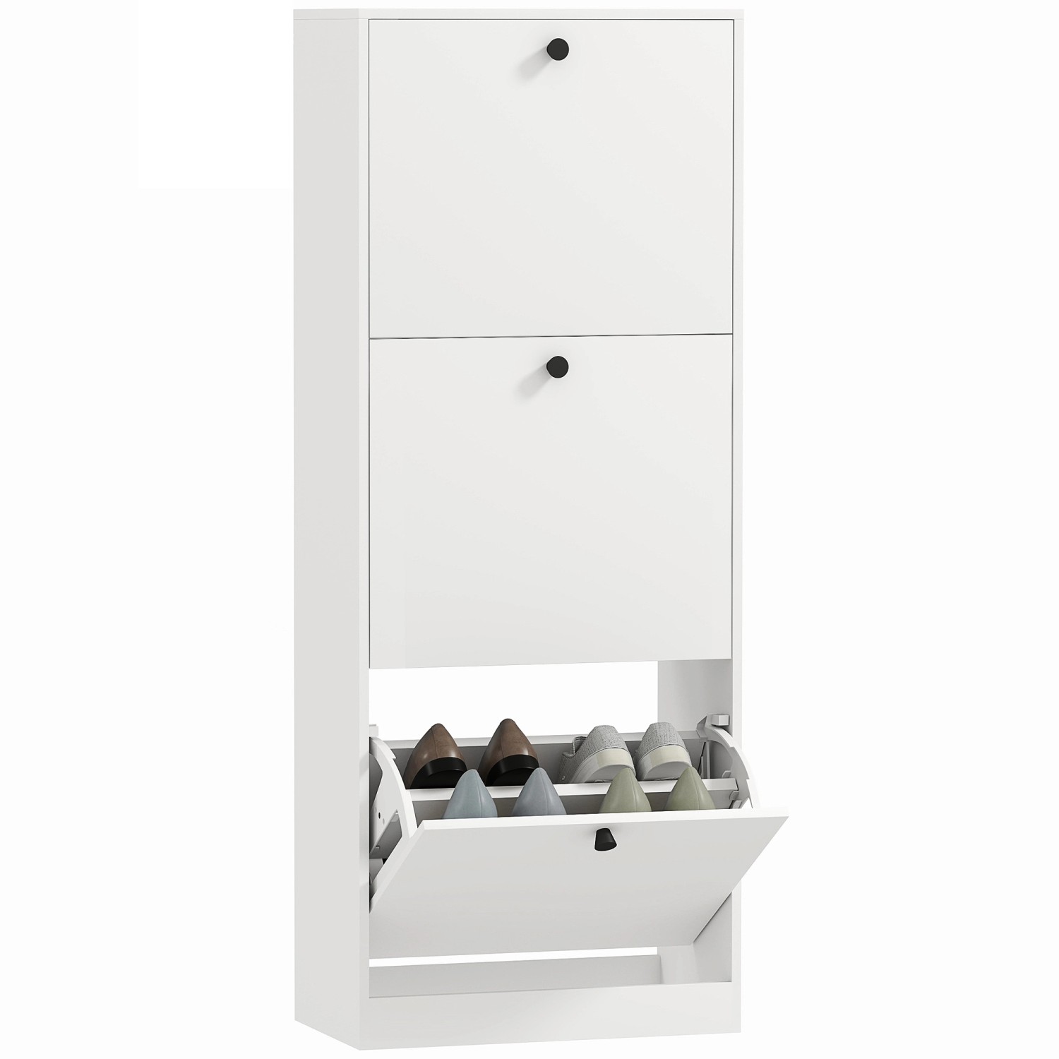 HOMCOM Schuhschrank Spanplatte 47L x 26B x 120H cm Weiß