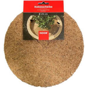 Noor Winterschutz Kokosscheibe, Ø 25 cm, braun. Schutz vor Frost und Unkraut für Kübelpflanzen.