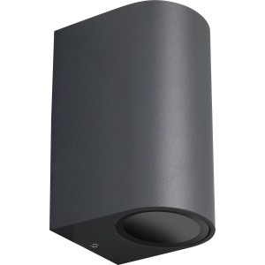 Moderne LED Außenwandleuchte Ottana aus Aluminium in Schwarz.