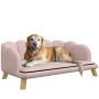 Rosa PawHut Hundesofa mit Hund. Bequemes Hundebett aus Polyester und Schaumstoff für mittelgroße bis große Hunde.