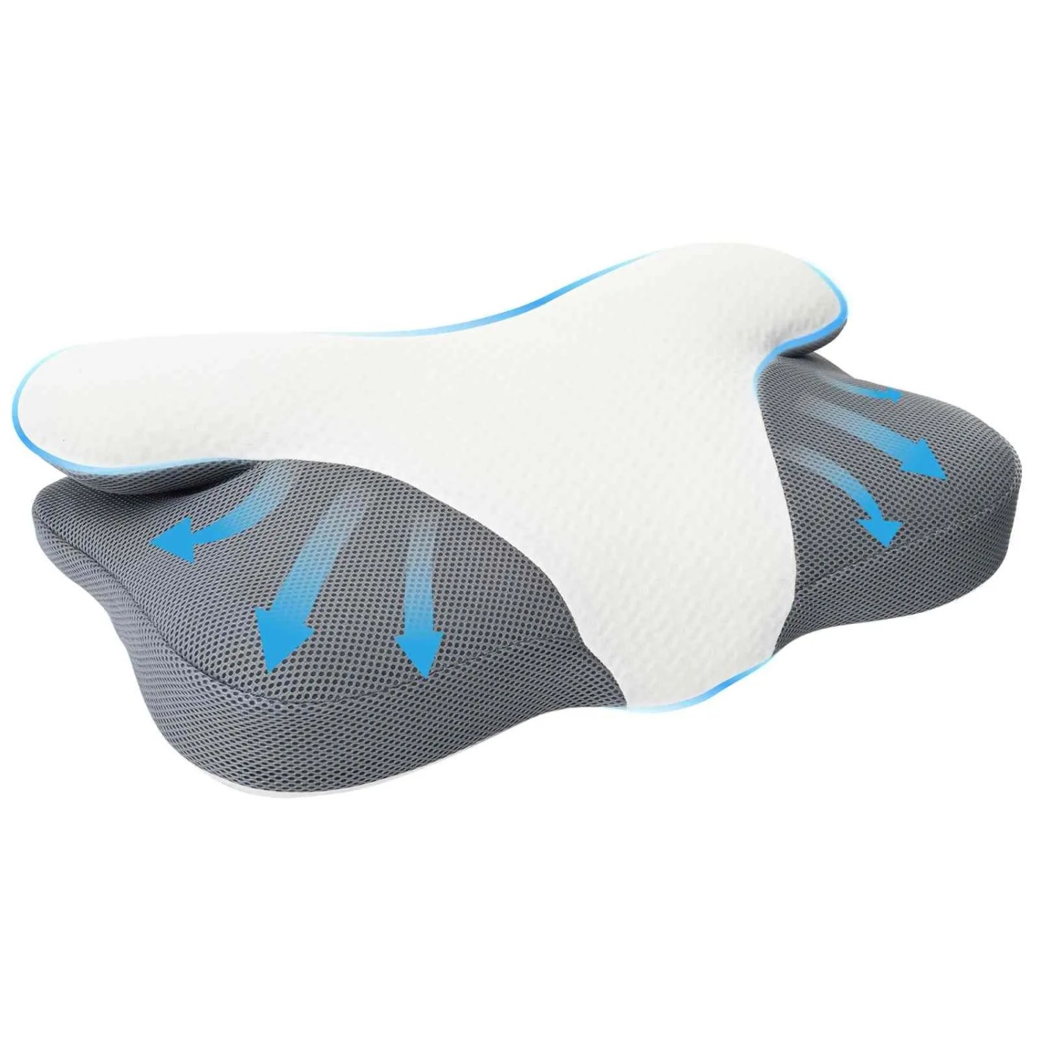 vidaXL Kopfkissen mit Kissen Weiß 59 x 38 x 14 cm Polyester 42012690