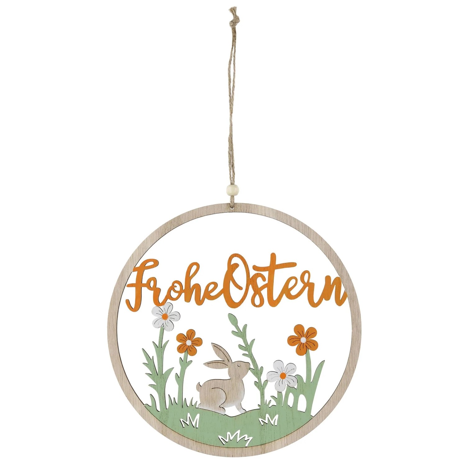 Osterdeko Türhänger Frohe Ostern aus Holz 20 cm Grün